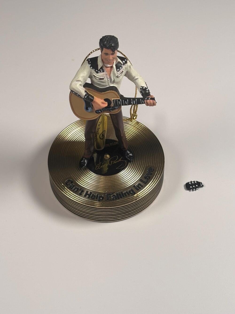 Bradford Editions Elvis Solid Gold Christmas Ornament Can’t Help Falling in Love